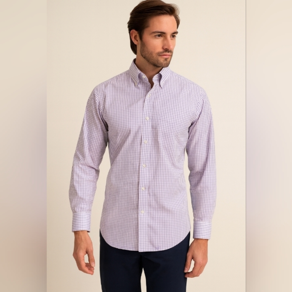 Black Brown 1826 Gingham Button Down Shirt 16 34/35